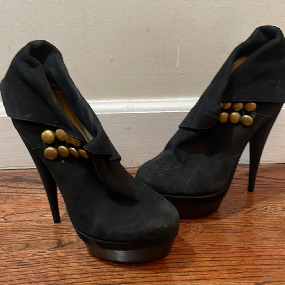 Rachel Zoe Black Suede Platform Booties